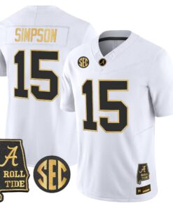Alabama Crimson Tide 2026 Gold Vapor Limited Jersey - Alabama Map - Stitched 69 BAMA 2026 Gold Vapor Limited Jersey - Alabama Map - Stitched by Alabama Crimson Tide
