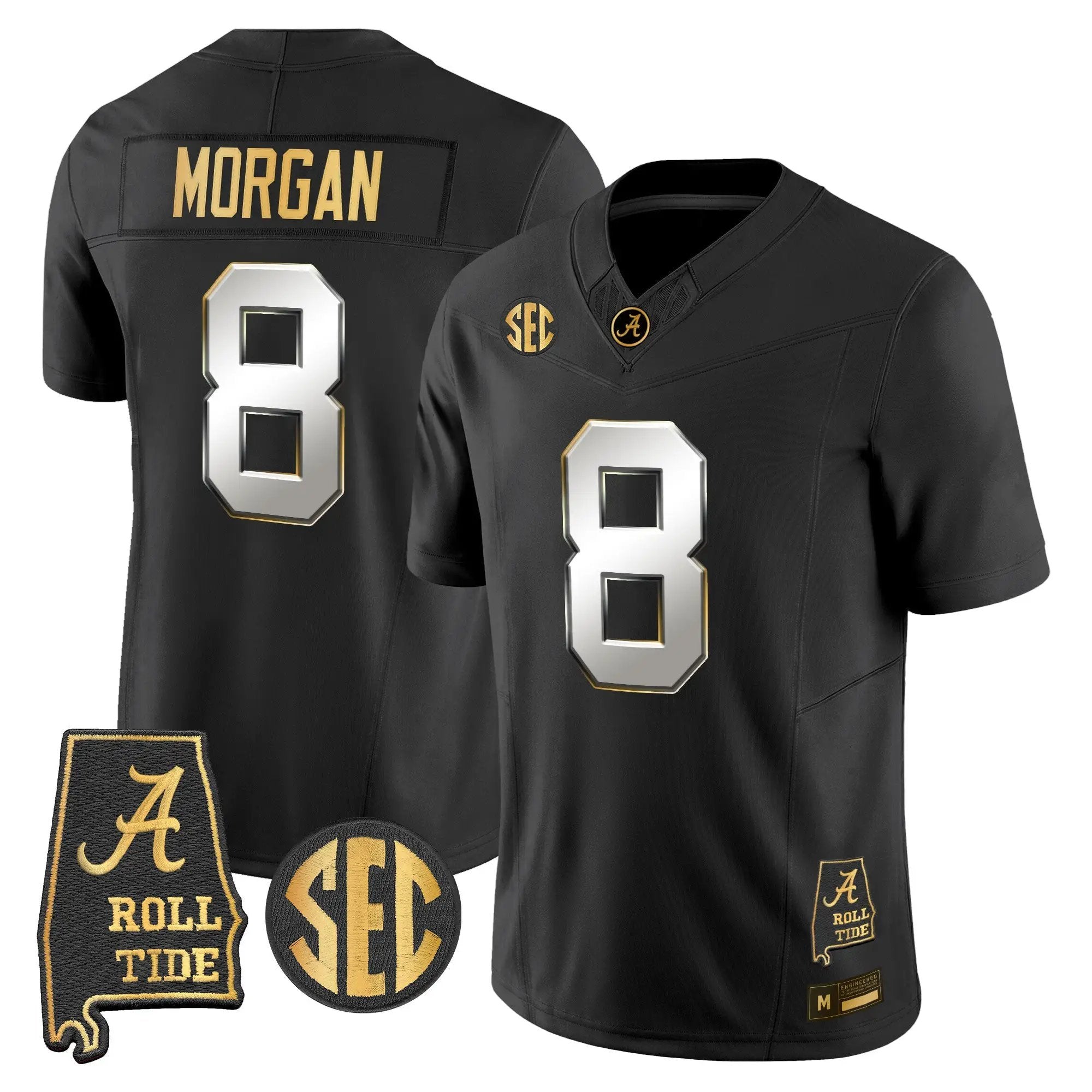 Alabama Crimson Tide 2026 Gold Vapor Limited Jersey - Alabama Map - Stitched 32 BAMA 2026 Gold Vapor Limited Jersey - Alabama Map - Stitched by Alabama Crimson Tide