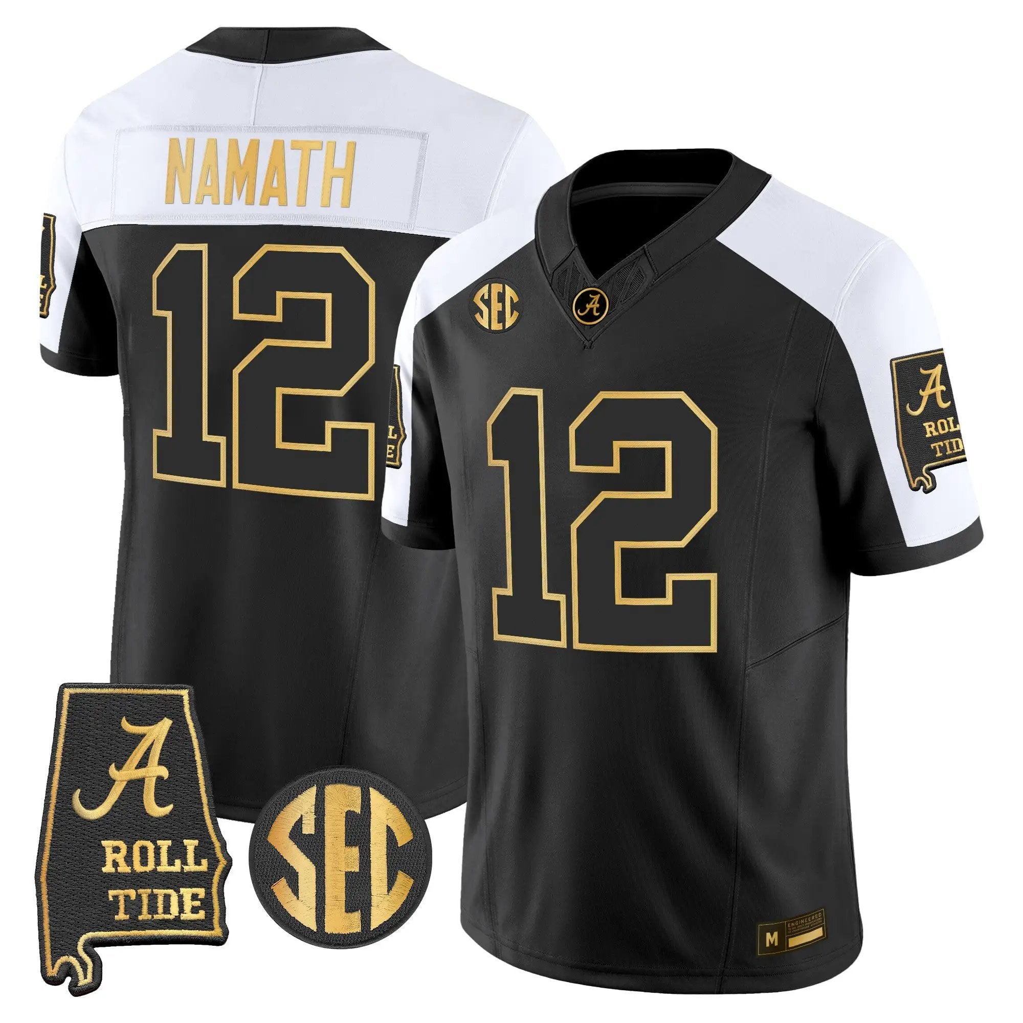 Alabama Crimson Tide 2026 Gold Vapor Limited Jersey - Alabama Map - Stitched 47 BAMA 2026 Gold Vapor Limited Jersey - Alabama Map - Stitched by Alabama Crimson Tide