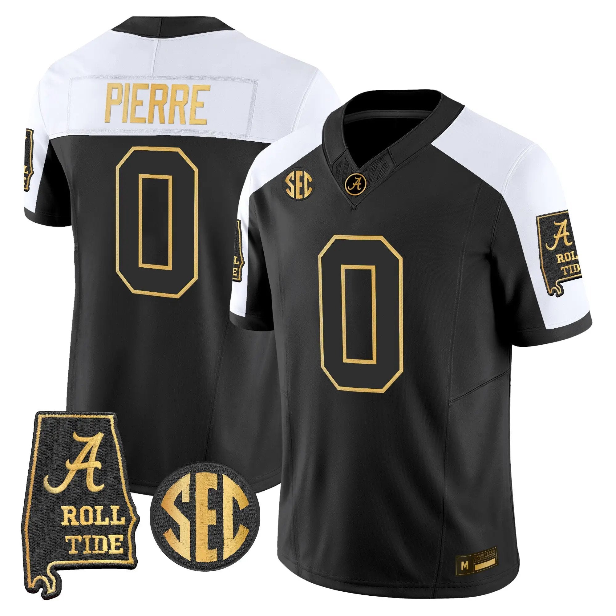 Alabama Crimson Tide 2026 Gold Vapor Limited Jersey - Alabama Map - Stitched 42 BAMA 2026 Gold Vapor Limited Jersey - Alabama Map - Stitched by Alabama Crimson Tide