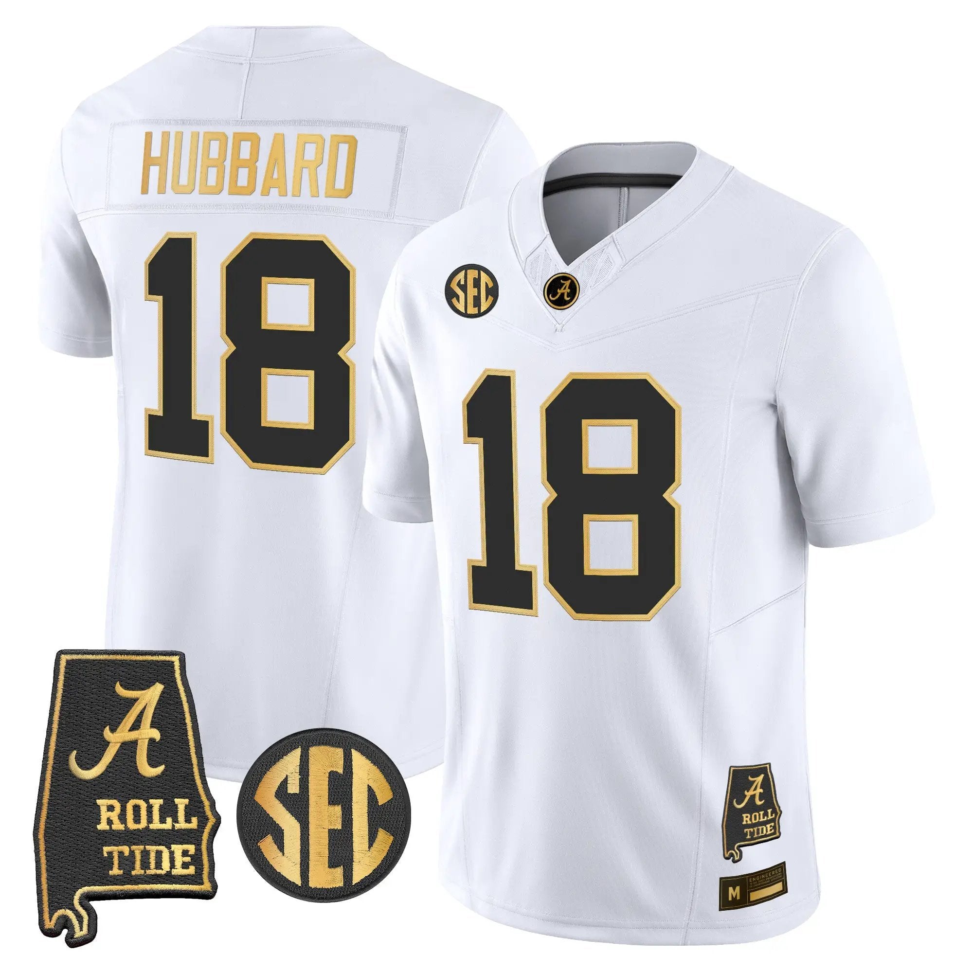 Alabama Crimson Tide 2026 Gold Vapor Limited Jersey - Alabama Map - Stitched 16 BAMA 2026 Gold Vapor Limited Jersey - Alabama Map - Stitched by Alabama Crimson Tide