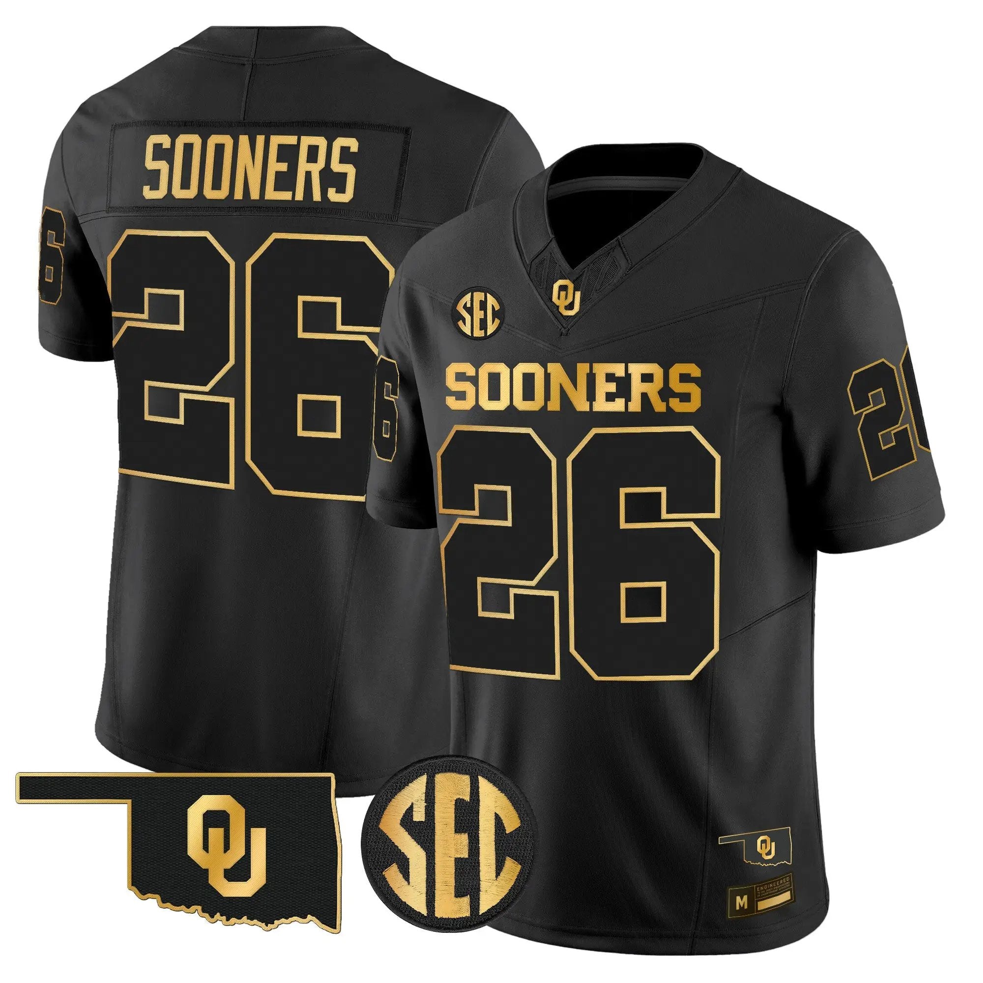 Oklahoma Sooners 2026 Gold Vapor Limited Jersey - Stitched 9 OU 2026 Gold Vapor Limited Jersey - Stitched by Digigearus