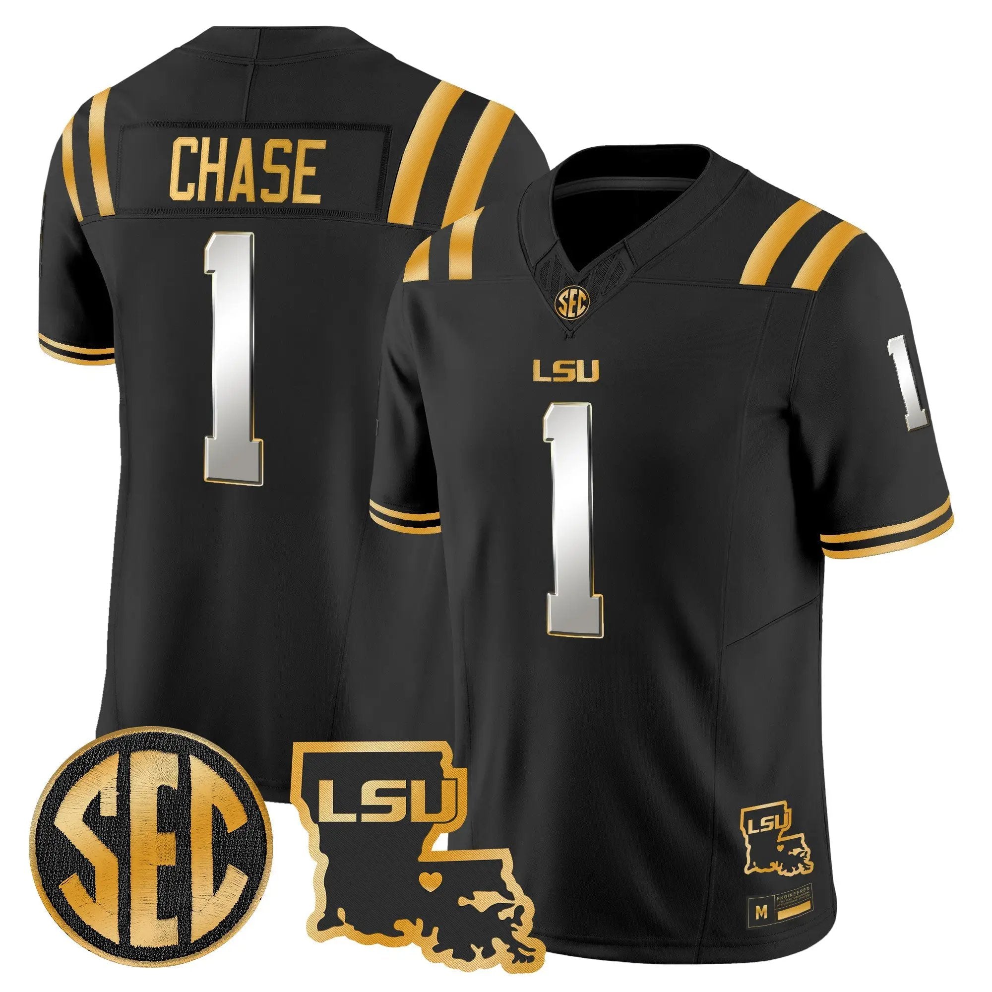 LSU Tigers 2026 Louisiana Patch Gold Vapor Limited Jersey - Stitched 28 LSU 2026 Louisiana Patch Gold Vapor Limited Jersey - Stitched by Digigearus