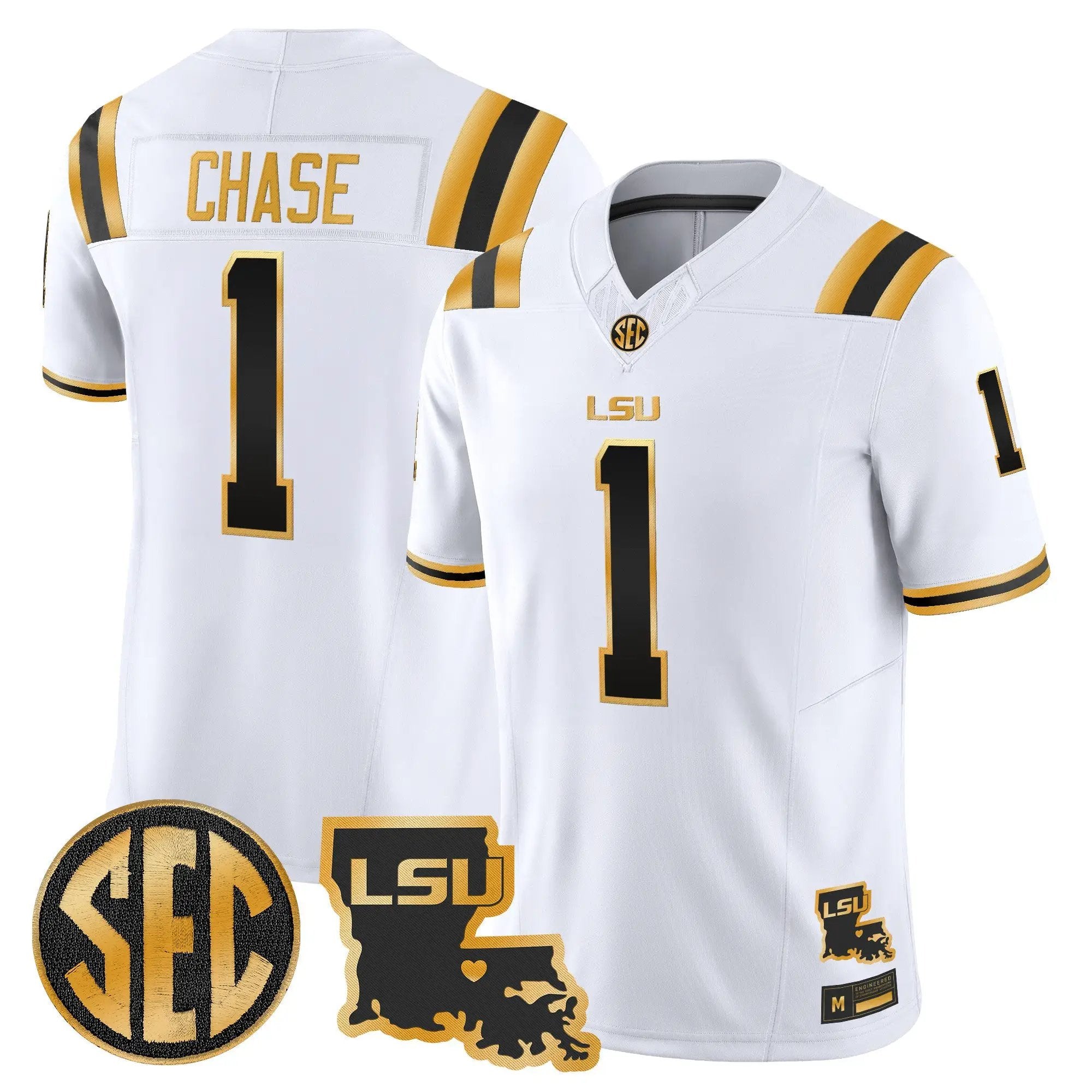 LSU Tigers 2026 Louisiana Patch Gold Vapor Limited Jersey - Stitched 18 LSU 2026 Louisiana Patch Gold Vapor Limited Jersey - Stitched by Digigearus