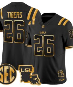 LSU Tigers 2026 Louisiana Patch Gold Vapor Limited Jersey - Stitched 48 LSU 2026 Louisiana Patch Gold Vapor Limited Jersey - Stitched by Digigearus