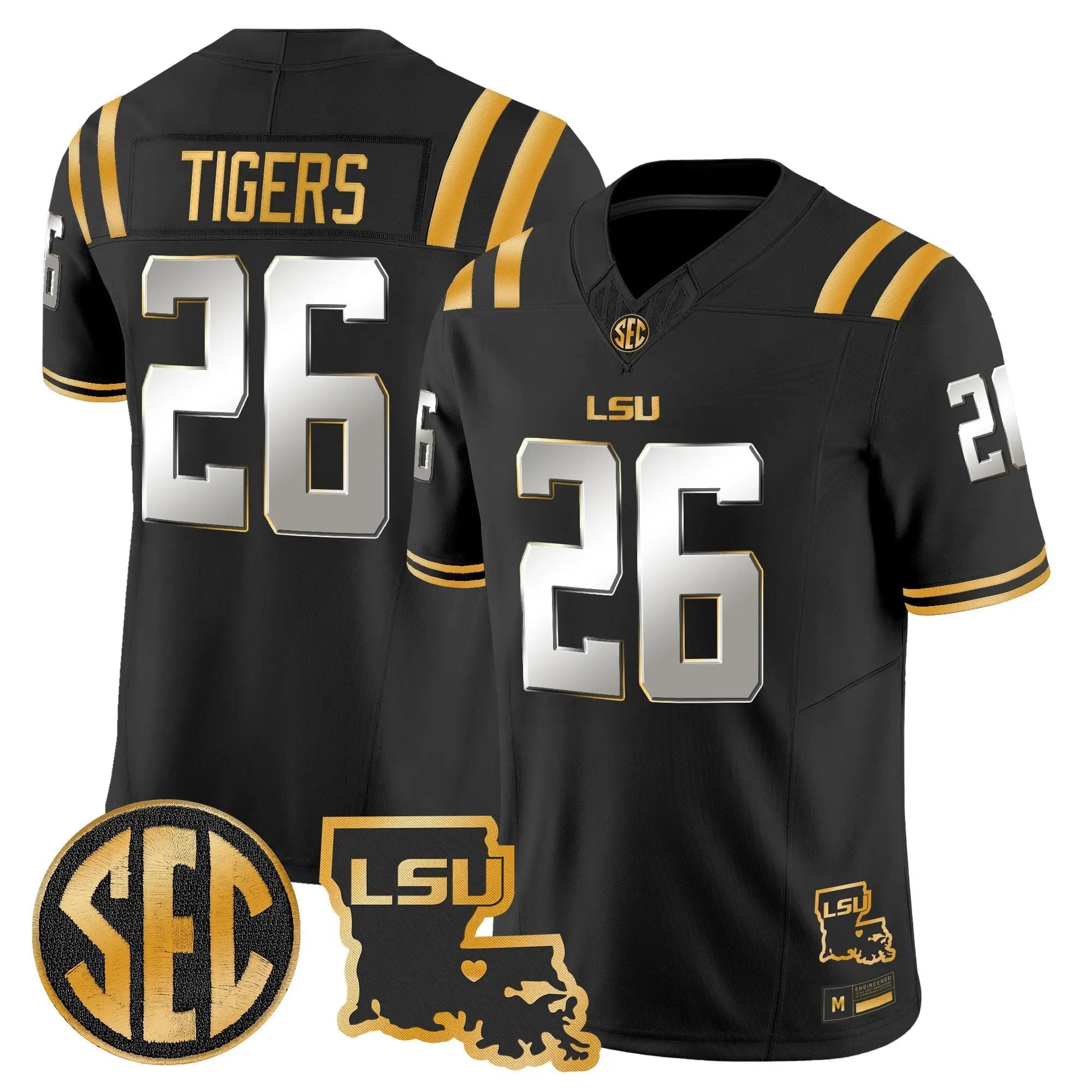 LSU Tigers 2026 Louisiana Patch Gold Vapor Limited Jersey - Stitched 29 LSU 2026 Louisiana Patch Gold Vapor Limited Jersey - Stitched by Digigearus