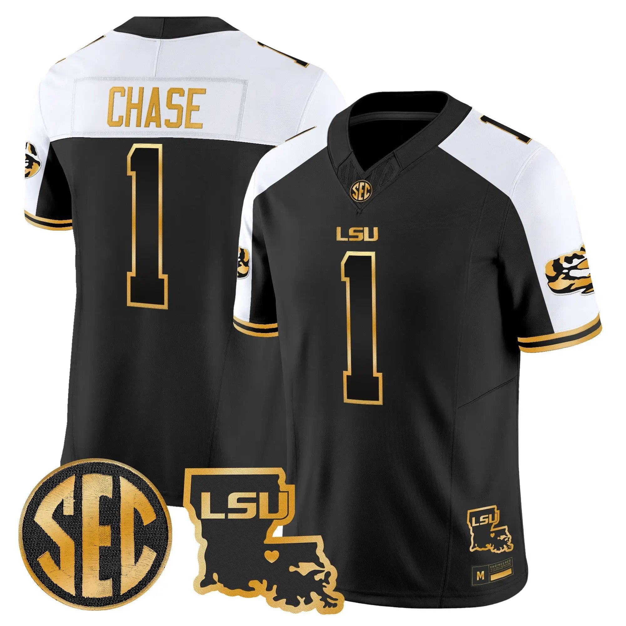 LSU Tigers 2026 Louisiana Patch Gold Vapor Limited Jersey - Stitched 38 LSU 2026 Louisiana Patch Gold Vapor Limited Jersey - Stitched by Digigearus