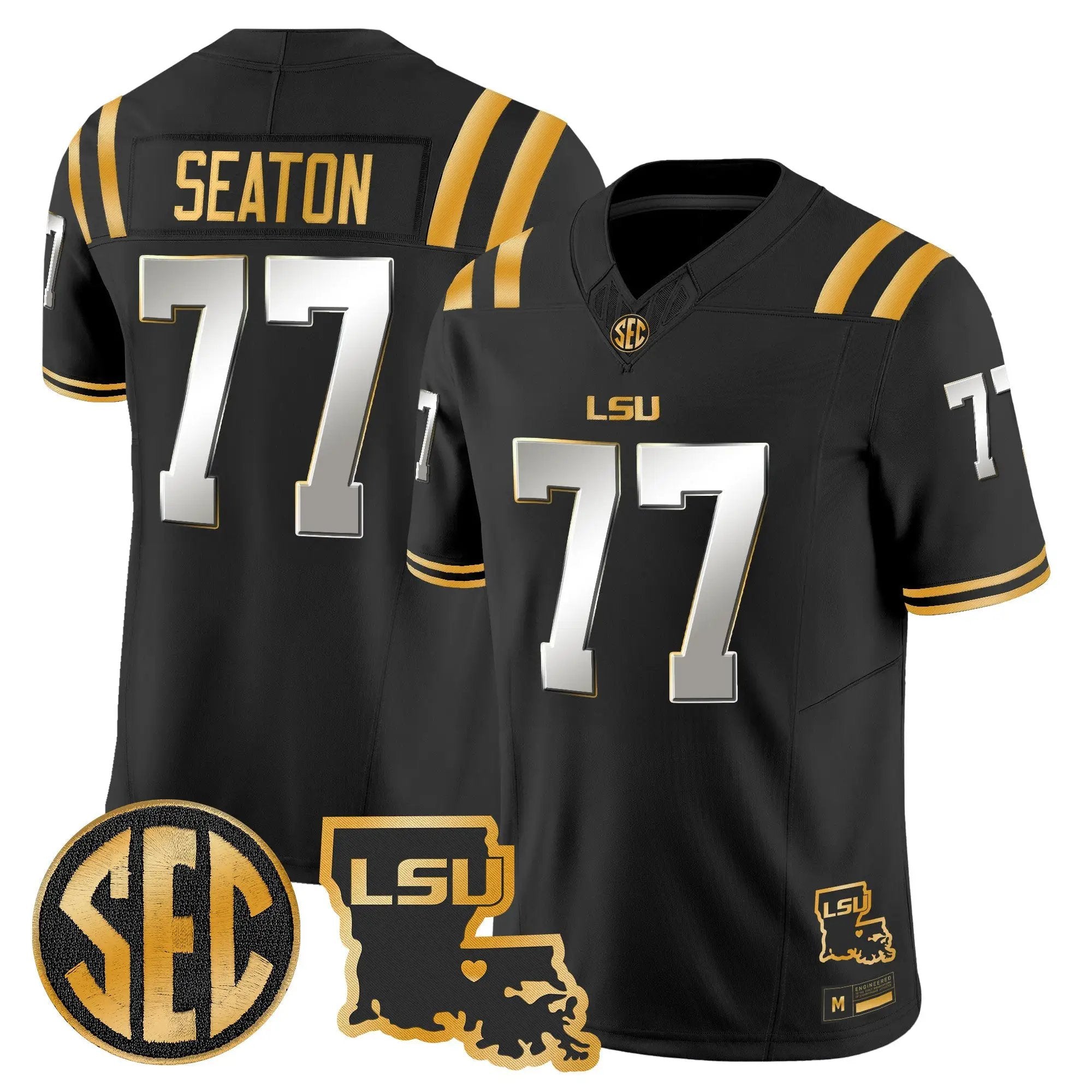 LSU Tigers 2026 Louisiana Patch Gold Vapor Limited Jersey - Stitched 25 LSU 2026 Louisiana Patch Gold Vapor Limited Jersey - Stitched by Digigearus