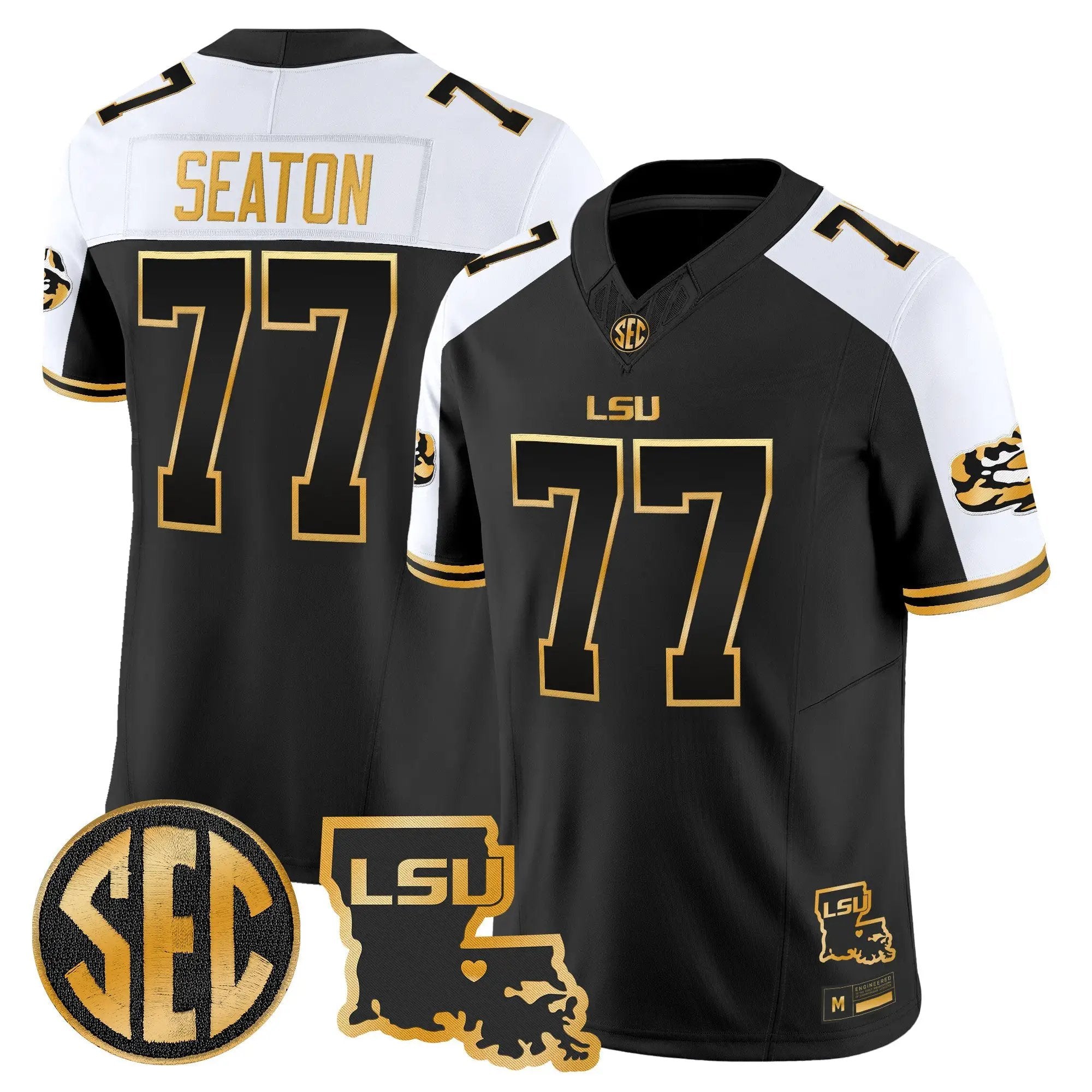 LSU Tigers 2026 Louisiana Patch Gold Vapor Limited Jersey - Stitched 35 LSU 2026 Louisiana Patch Gold Vapor Limited Jersey - Stitched by Digigearus