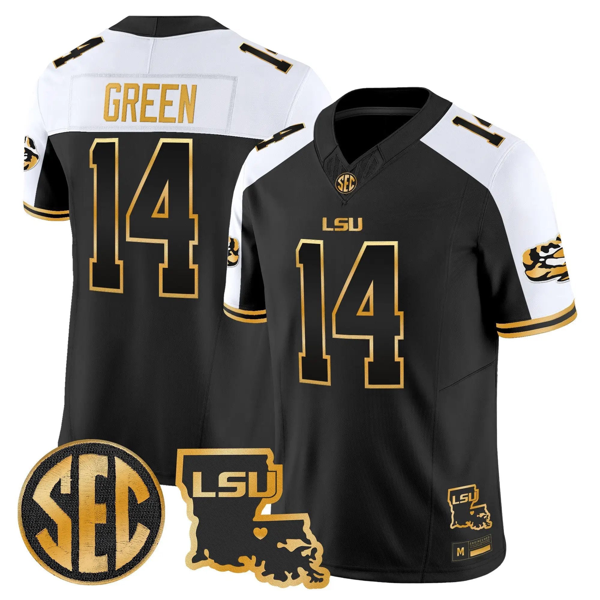 LSU Tigers 2026 Louisiana Patch Gold Vapor Limited Jersey - Stitched 34 LSU 2026 Louisiana Patch Gold Vapor Limited Jersey - Stitched by Digigearus