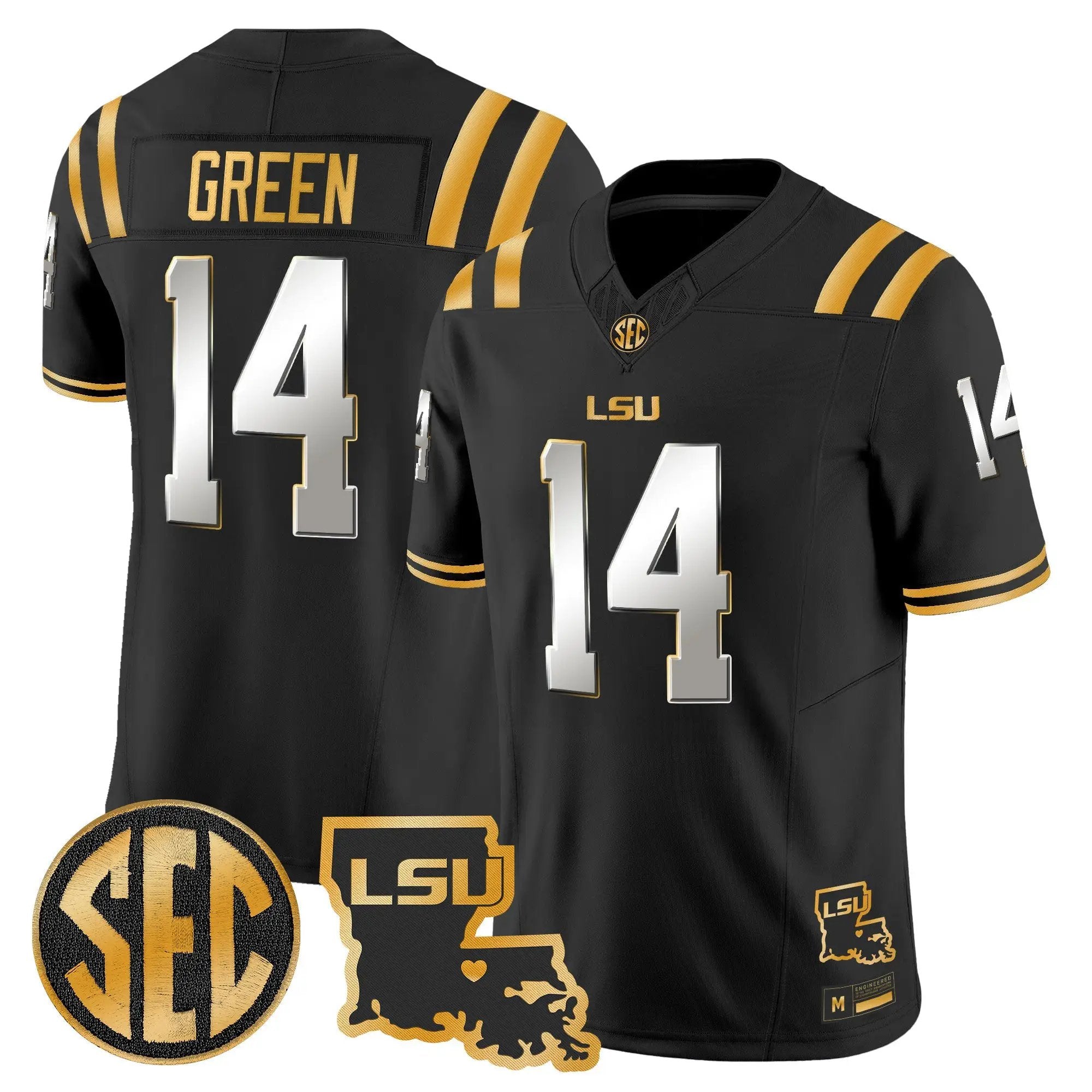 LSU Tigers 2026 Louisiana Patch Gold Vapor Limited Jersey - Stitched 24 LSU 2026 Louisiana Patch Gold Vapor Limited Jersey - Stitched by Digigearus