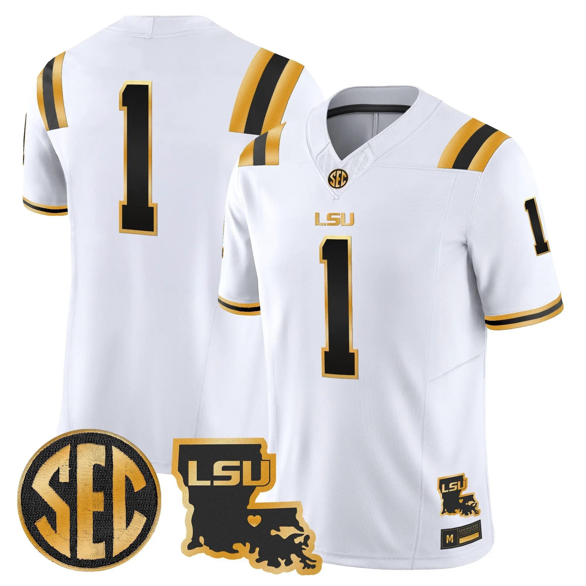 LSU Tigers 2026 Louisiana Patch Gold Vapor Limited Jersey - Stitched 20 LSU 2026 Louisiana Patch Gold Vapor Limited Jersey - Stitched by Digigearus