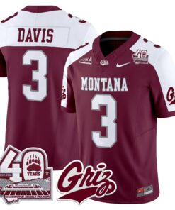 Montana Grizzlies 2026 Vapor Limited Jersey - 40th Anniversary Patch - Stitched by Digigearus