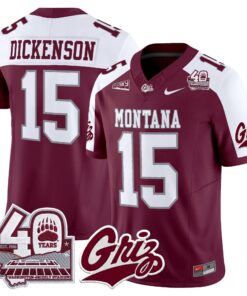 Montana Grizzlies 2026 Vapor Limited Jersey - 40th Anniversary Patch - Stitched by Digigearus