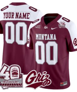 Montana Grizzlies 2026 Vapor Limited Custom Jersey - 40th Anniversary Patch - Stitched by Digigearus