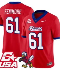 Aaron Fenimore Jersey #61 Liberty Flames 2026 Vapor Limited Stitched by My Store NCAA Football Jerseys