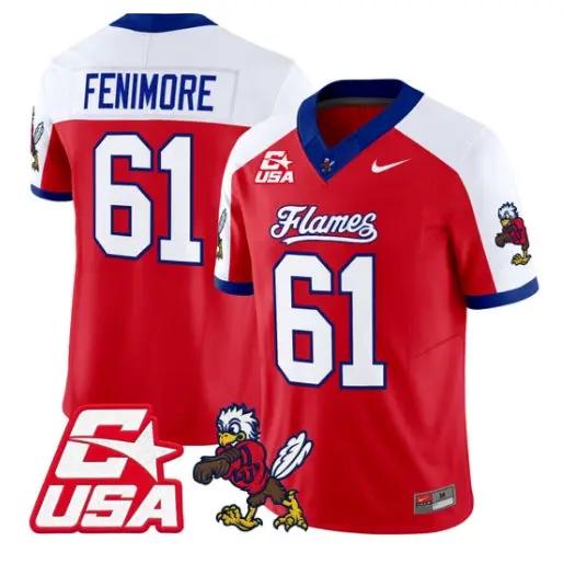 Aaron Fenimore Jersey #61 Liberty Flames 2026 Vapor Limited Stitched by My Store NCAA Football Jerseys