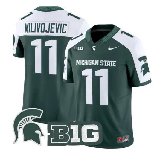 Alessio Milivojevic Jersey #11 Michigan State Spartans 2026 Stitched by My Store NCAA Football Jerseys