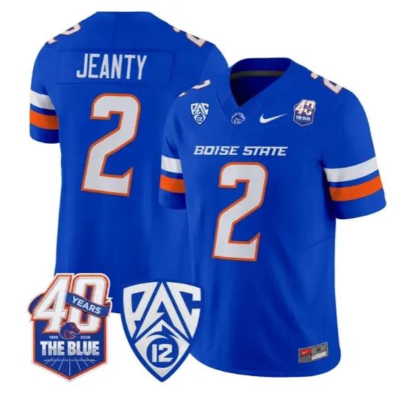 Ashton Jeanty Jersey #2 Boise State Broncos 2026 Limited Stitched by My Store NCAA Football Jerseys