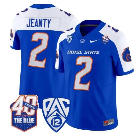 Ashton Jeanty Jersey #2 Boise State Broncos 2026 Limited Stitched by My Store NCAA Football Jerseys