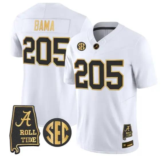 Bama #205 Alabama Crimson Tide Jersey 2026 Alabama Map All Stitched by My Store NCAA Football Jerseys