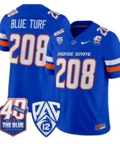 Blue Turf Jersey #208 Boise State Broncos 2026 Limited All Stitched by My Store NCAA Football Jerseys