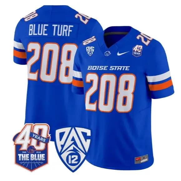 Blue Turf Jersey #208 Boise State Broncos 2026 Limited All Stitched by My Store NCAA Football Jerseys