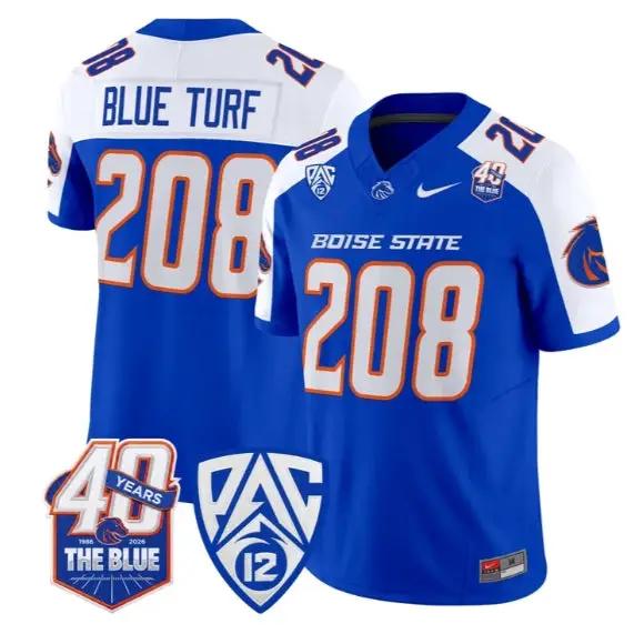 Blue Turf Jersey #208 Boise State Broncos 2026 Limited All Stitched by My Store NCAA Football Jerseys