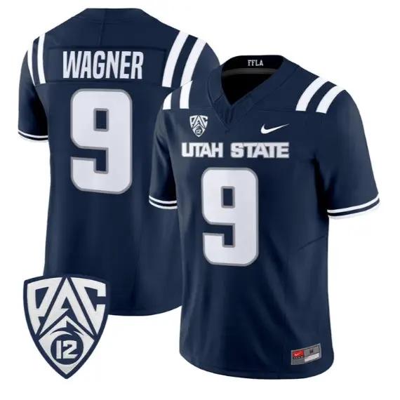 Bobby Wagner Jersey #9 Utah State Aggies 2026 Vapor Limited Stitched by My Store NCAA Football Jerseys
