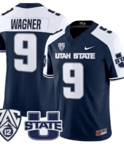 Bobby Wagner Jersey #9 Utah State Aggies 2026 Vapor Limited Stitched by My Store NCAA Football Jerseys