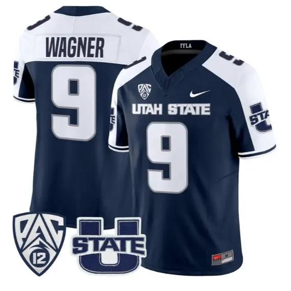 Bobby Wagner Jersey #9 Utah State Aggies 2026 Vapor Limited Stitched by My Store NCAA Football Jerseys