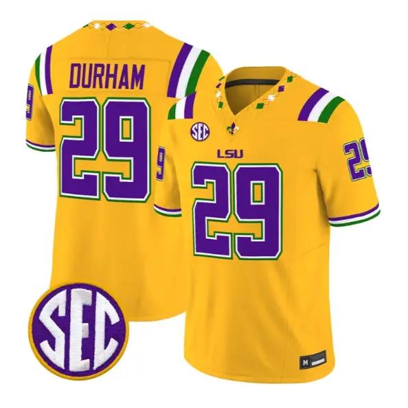 Caden Durham #29 LSU Tigers Jersey 2026 Mardi Gras Edition All Stitched 1 Caden Durham #29 LSU Tigers Jersey 2026 Mardi Gras Edition All Stitched by My Store NCAA Football Jerseys