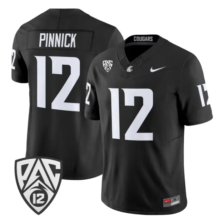 Caden Pinnick Jersey #12 Washington State Cougars 2026 Vapor Stitched by My Store NCAA Football Jerseys