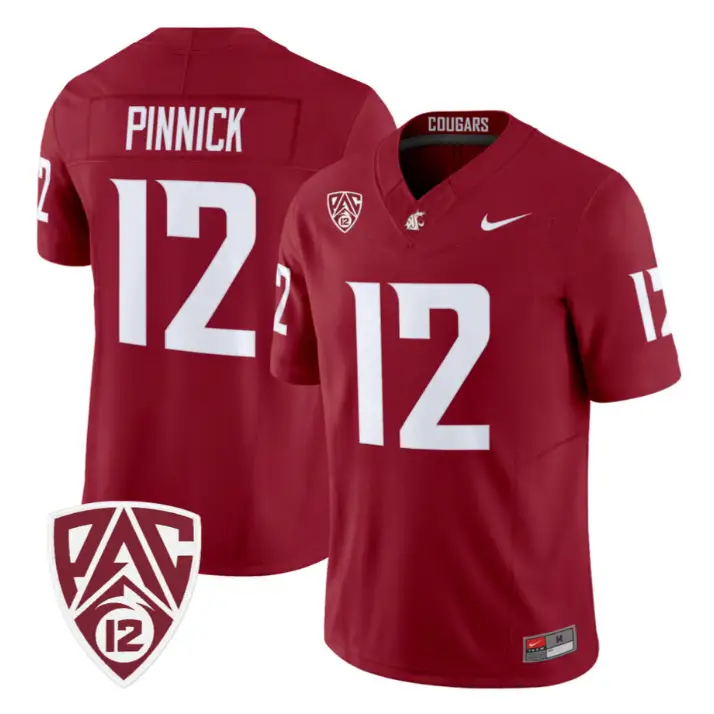 Caden Pinnick Jersey #12 Washington State Cougars 2026 Vapor Stitched by My Store NCAA Football Jerseys
