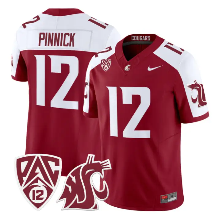 Caden Pinnick Jersey #12 Washington State Cougars 2026 Vapor Stitched by My Store NCAA Football Jerseys