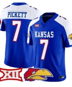 Cam Pickett Jersey #7 Kansas Jayhawks 2026 Vapor Limited Stitched by My Store NCAA Football Jerseys