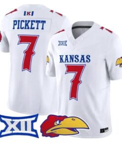 Cam Pickett Jersey #7 Kansas Jayhawks 2026 Vapor Limited Stitched by My Store NCAA Football Jerseys