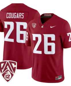 Cougars Jersey #26 Washington State Cougars 2026 Vapor Stitched Black Alter by My Store NCAA Football Jerseys