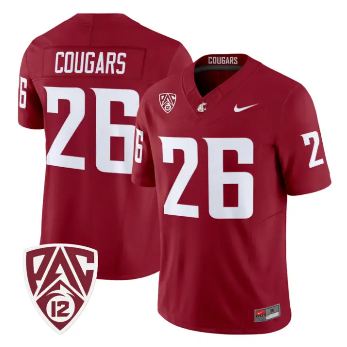 Cougars Jersey #26 Washington State Cougars 2026 Vapor Stitched Black Alter by My Store NCAA Football Jerseys