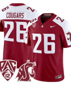 Cougars Jersey #26 Washington State Cougars 2026 Vapor Stitched Black Alter by My Store NCAA Football Jerseys