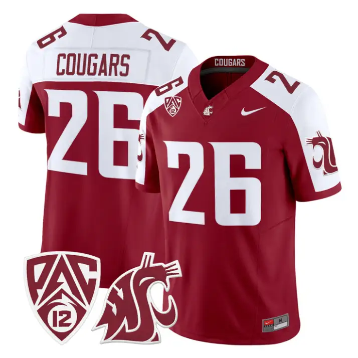 Cougars Jersey #26 Washington State Cougars 2026 Vapor Stitched Black Alter by My Store NCAA Football Jerseys