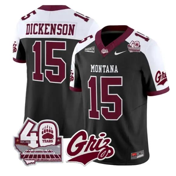 Dave Dickenson Jersey #15 Montana Grizzlies 2026 Limited Stitched by My Store NCAA Football Jerseys