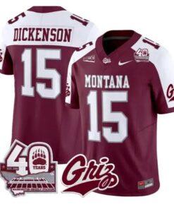 Dave Dickenson Jersey #15 Montana Grizzlies 2026 Limited Stitched by My Store NCAA Football Jerseys