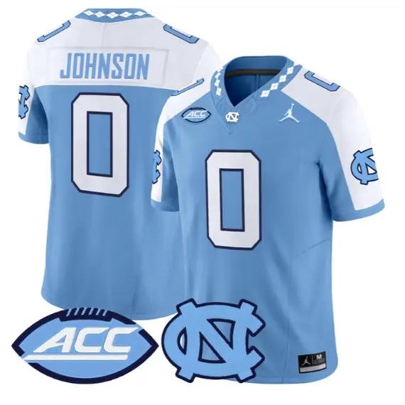 Isaiah Johnson Jersey #0 North Carolina Tar Heels 2026 All Stitched by My Store NCAA Football Jerseys