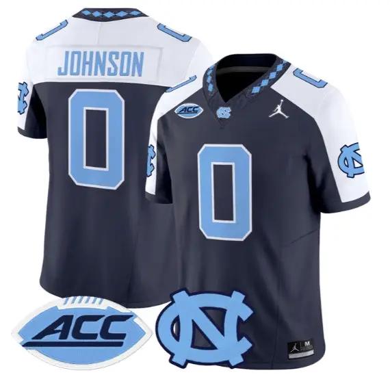 Isaiah Johnson Jersey #0 North Carolina Tar Heels 2026 All Stitched by My Store NCAA Football Jerseys
