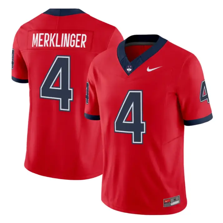 Jake Merklinger Jersey #4 UConn Huskies 2026 Vapor Limited Football All Stitched 1 Jake Merklinger Jersey #4 UConn Huskies 2026 Vapor Limited Football All Stitched by My Store NCAA Football Jerseys