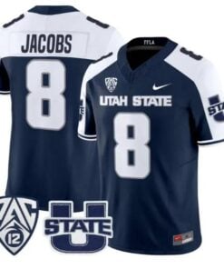 Javen Jacobs Jersey #8 Utah State Aggies 2026 Vapor Limited Stitched by My Store NCAA Football Jerseys
