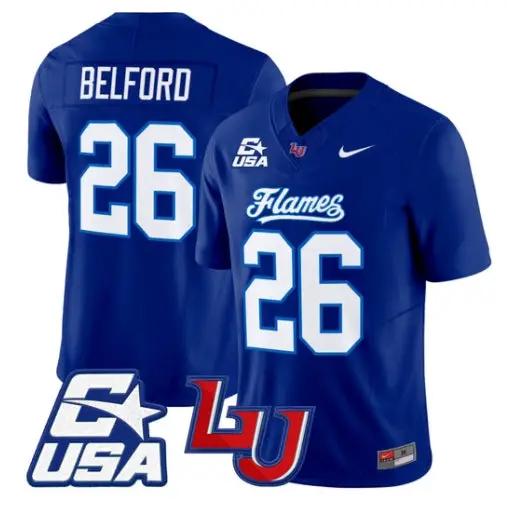 Jaylin Belford Jersey #26 Liberty Flames 2026 Vapor Limited Stitched by My Store NCAA Football Jerseys