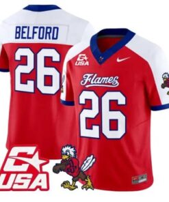 Jaylin Belford Jersey #26 Liberty Flames 2026 Vapor Limited Stitched by My Store NCAA Football Jerseys