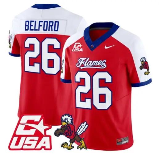 Jaylin Belford Jersey #26 Liberty Flames 2026 Vapor Limited Stitched by My Store NCAA Football Jerseys